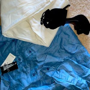 Light blue button up